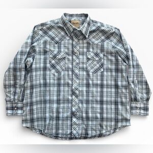Vintage Wrangler Pearl Snap Western Shirt Mens Large Striped Plaid Men’s 2XL‎